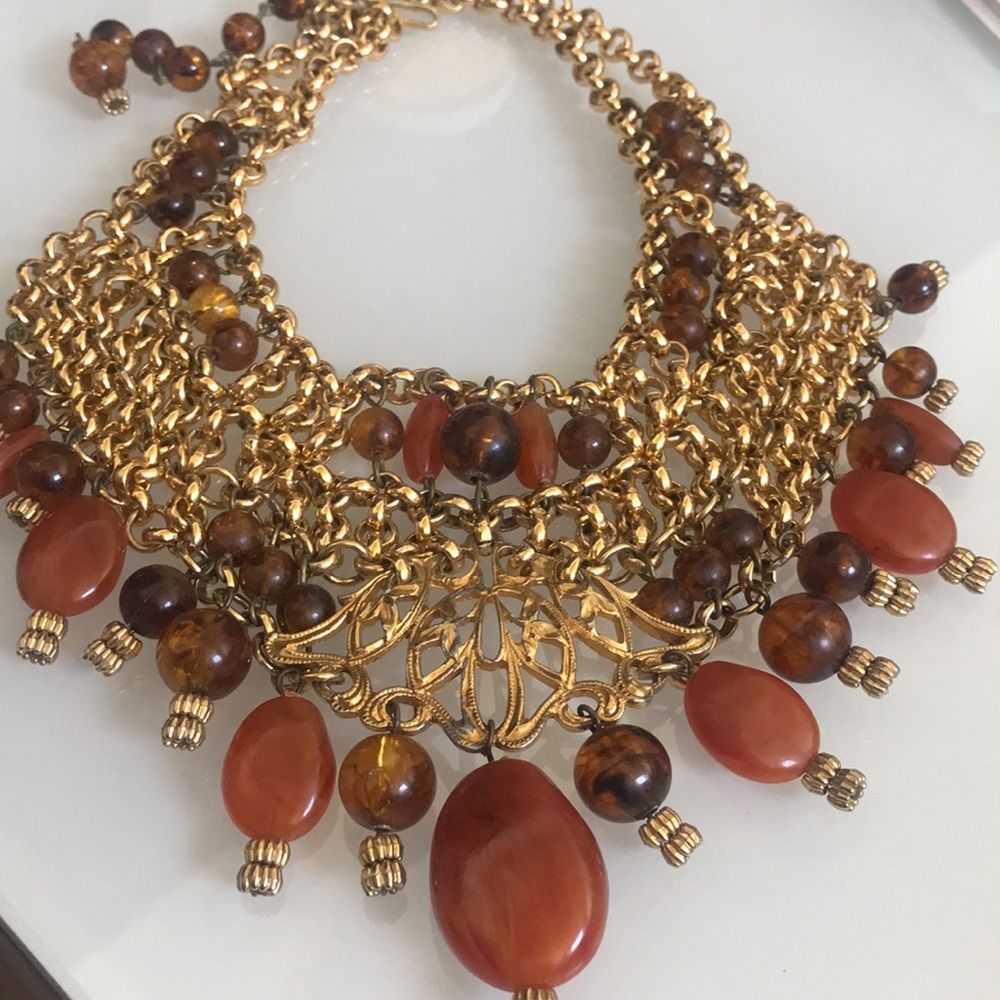Gorgeous Vintage statment necklace. Traditional European antique style necklace